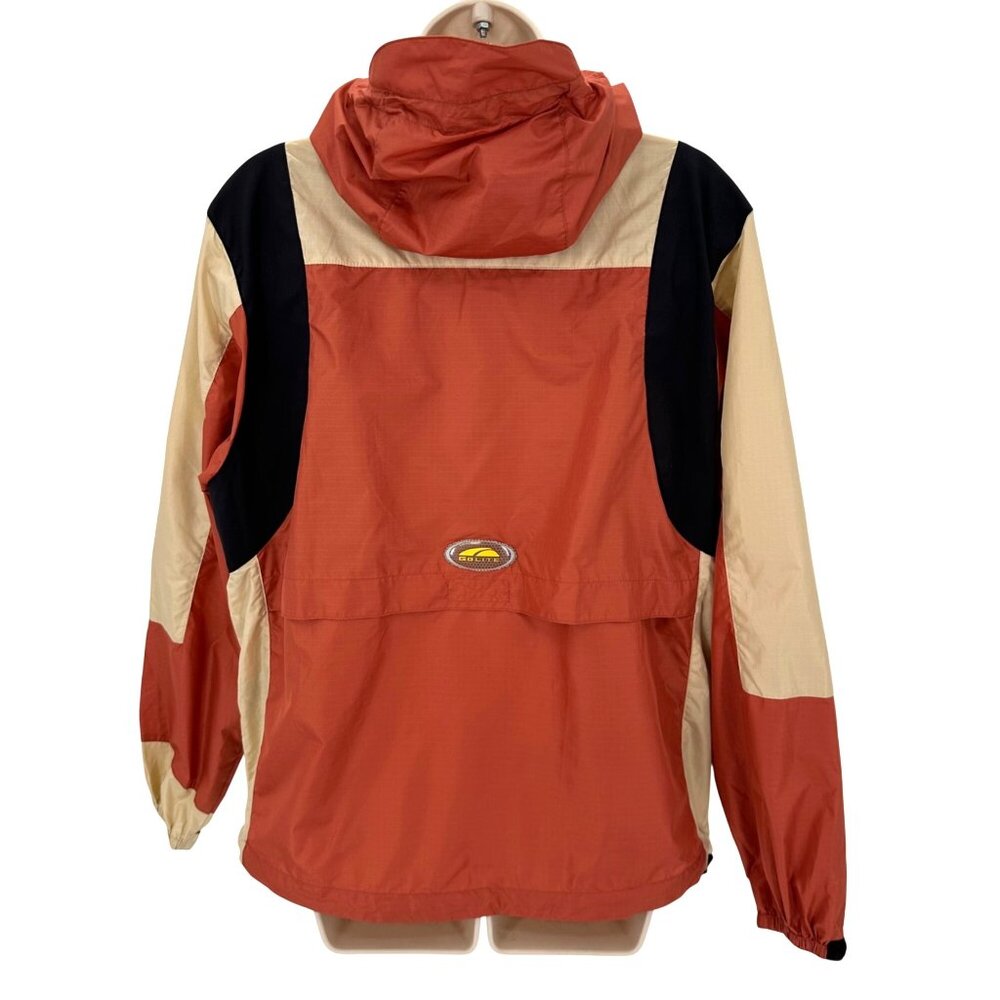 GoLite Womens Red & Beige Colorblock Hooded Jacket M Lightweight Windbreaker - Picture 3 of 15